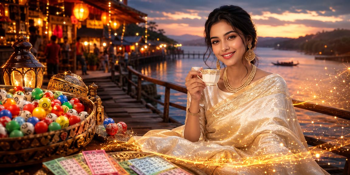 বান্দরবানে শাড়ি পরা মহিলা লটারি টিকিট হাতে